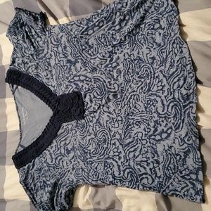 Navy blue Misses V neck top